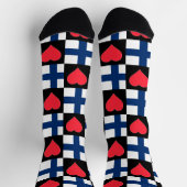 Finnland Flag Herzmuster Spaß finnischer Stolz Socken (Oben)