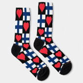 Finnland Flag Herzmuster Spaß finnischer Stolz Socken (Rechts)