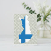 Finnland - Flag-Karte Postkarte (Stehend Vorderseite)