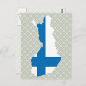 Finnland - Flag-Karte Postkarte (Vorne/Hinten)