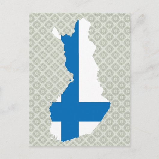 Finnland - Flag-Karte Postkarte (Vorderseite)