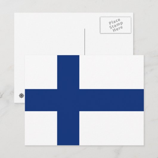 Finnland Flag Postkarte (Vorne/Hinten)