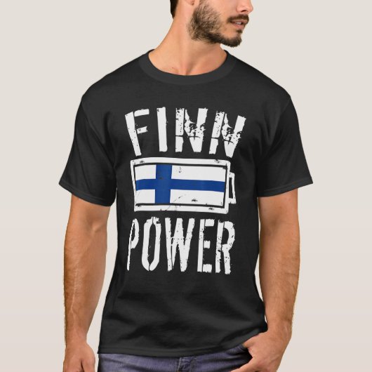 Finnland - Flag Power Battery Proud T-Shirt (Vorderseite)