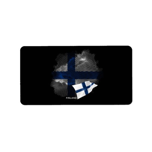 Finnland-Flagge Adressaufkleber (Vorne)