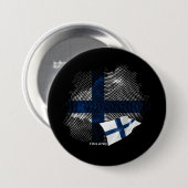 Finnland-Flagge Button (Vorne & Hinten)