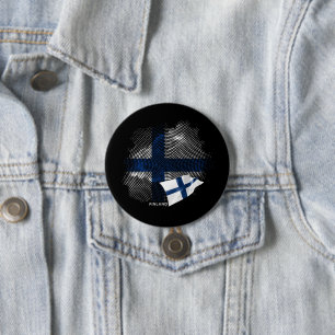Finnland-Flagge Button