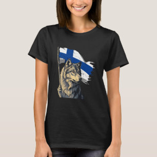 Finnland Flagge Finnischer Roots Wolf Finnischer P T-Shirt