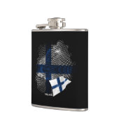Finnland-Flagge Flachmann (Links)
