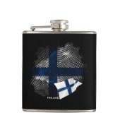 Finnland-Flagge Flachmann (Vorderseite)