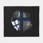 Finnland-Flagge Fleecedecke (Vorderseite (Horizontal))