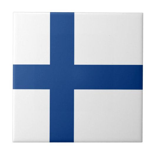 Finnland-Flagge Fliese (Vorderseite)
