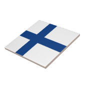 Finnland-Flagge Fliese (Seite)