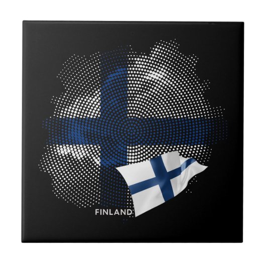 Finnland-Flagge Fliese (Vorderseite)