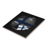 Finnland-Flagge Fliese (Seite)