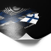 Finnland-Flagge Fotodruck (Ecke)