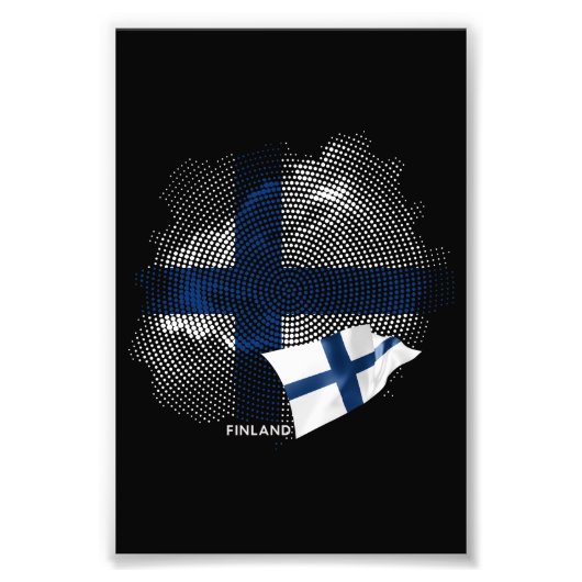 Finnland-Flagge Fotodruck (Vorne)
