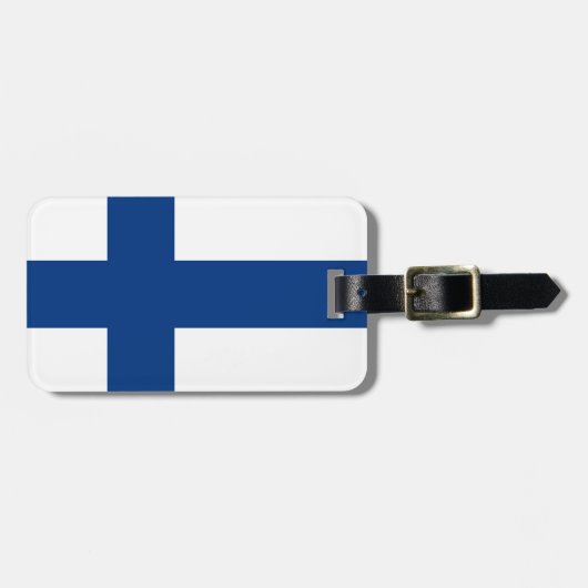 Finnland-Flagge Gepäckanhänger (Vorderseite horizontal)
