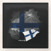 Finnland-Flagge Glasuntersetzer (Vorderseite)
