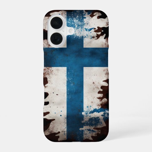 Finnland-Flagge iPhone 16 Hülle (Rückseite)