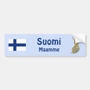 Finnland-Flagge + Karte Aufkleber Autoaufkleber