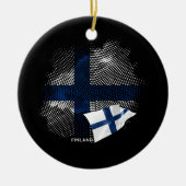 Finnland-Flagge Keramik Ornament (Vorne)