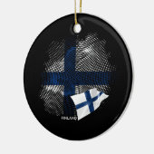 Finnland-Flagge Keramik Ornament (Links)