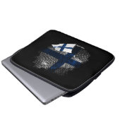 Finnland-Flagge Laptopschutzhülle (Vorne Knopf)