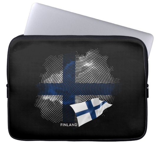 Finnland-Flagge Laptopschutzhülle (Vorderseite)