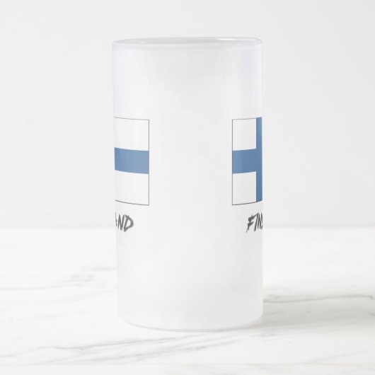 Finnland-Flagge Mattglas Bierglas (Mittel)