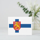 Finnland Flagge mit COA Postkarte (Stehend Vorderseite)