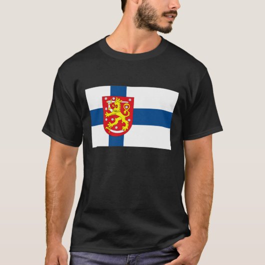 Finnland-Flagge mit COA-T - Shirt (Vorderseite)