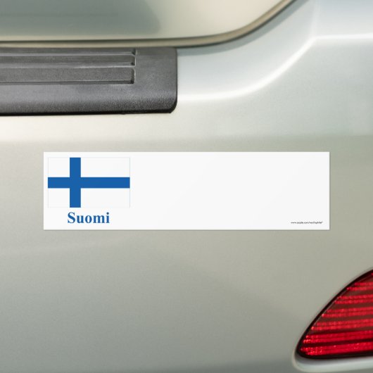 Finnland-Flagge mit Namen auf finnisch Autoaufkleber (Auf Auto)