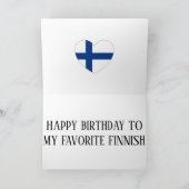 Finnland Flagge Patriotic Geburtstag Karte (Innenseite)