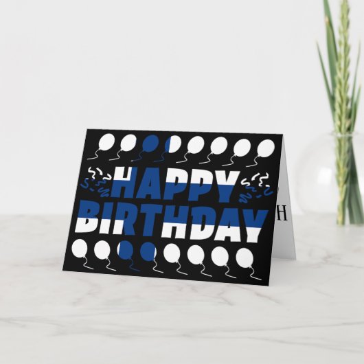 Finnland Flagge Patriotic Geburtstag Karte (Vorderseite)