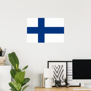 Finnland-Flagge Poster