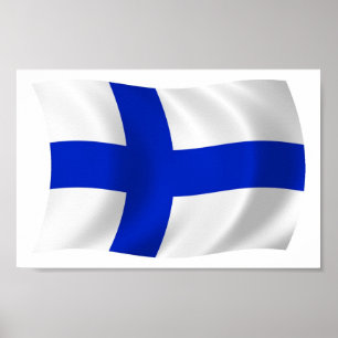 Finnland Flagge Poster Druck
