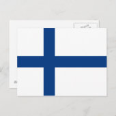 Finnland-Flagge Postkarte (Vorne/Hinten)