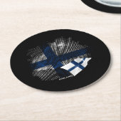 Finnland-Flagge Runder Pappuntersetzer (Angewinkelt)