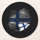 Finnland-Flagge Runder Pappuntersetzer (Vorderseite)