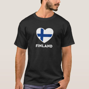Finnland Flagge Suomi Herz T-Shirt