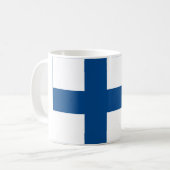 Finnland-Flaggen-große weiße Tasse (Vorderseite Links)