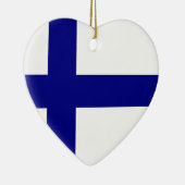 Finnland-Flaggen-Herz Keramik Ornament (Rechts)