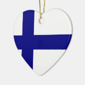 Finnland-Flaggen-Herz Keramik Ornament (Links)