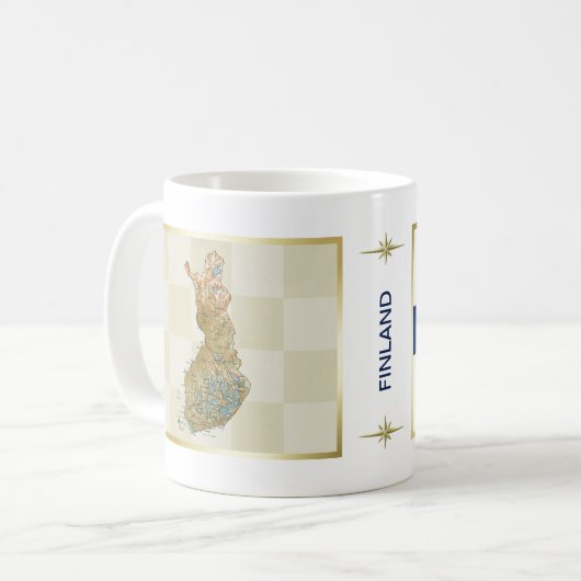 Finnland Flaggen + Karte Tasse (Vorderseite Links)