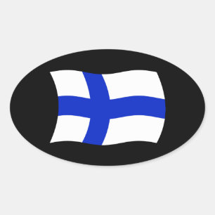 Finnland Flaggenaufkleber Ovaler Aufkleber