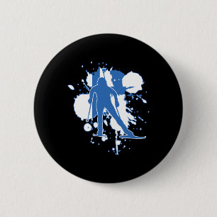 Finnland - Flaggenbiathlonist - Finnischer Biathlo Button