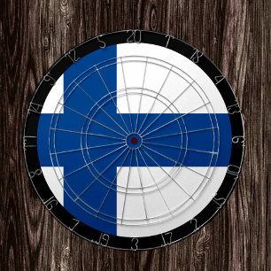 Finnland Flaggendartboard & Finnisch / Spielbrett Dartscheibe