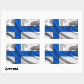 Finnland Flaggengewebe Rechteckiger Aufkleber (Blatt)