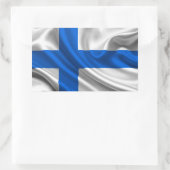 Finnland Flaggengewebe Rechteckiger Aufkleber (Tasche)