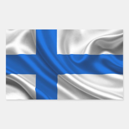 Finnland Flaggengewebe Rechteckiger Aufkleber (Vorderseite)